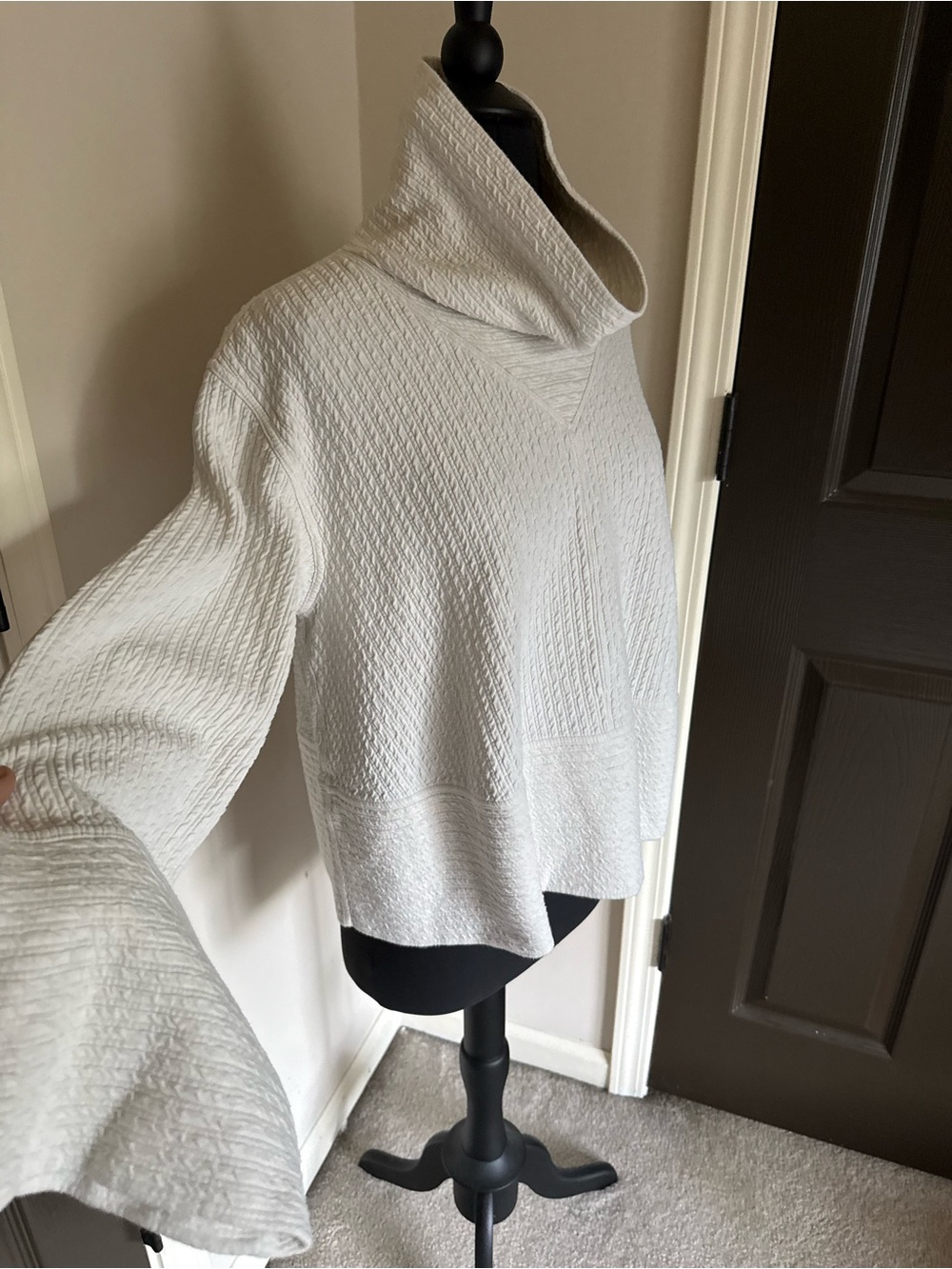 lululemon athletica Cream Textured Funnel Cowl Sweater